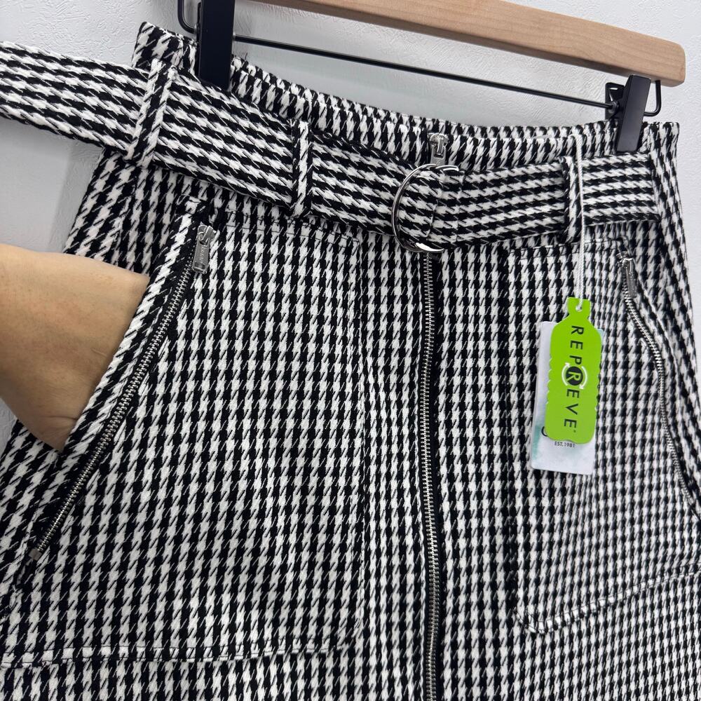 NWT Guess Black White Checked Rafa Mini Skirt Preppy Academia Old Money sz Small - Picture 5 of 10
